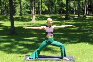 woman doing yoga